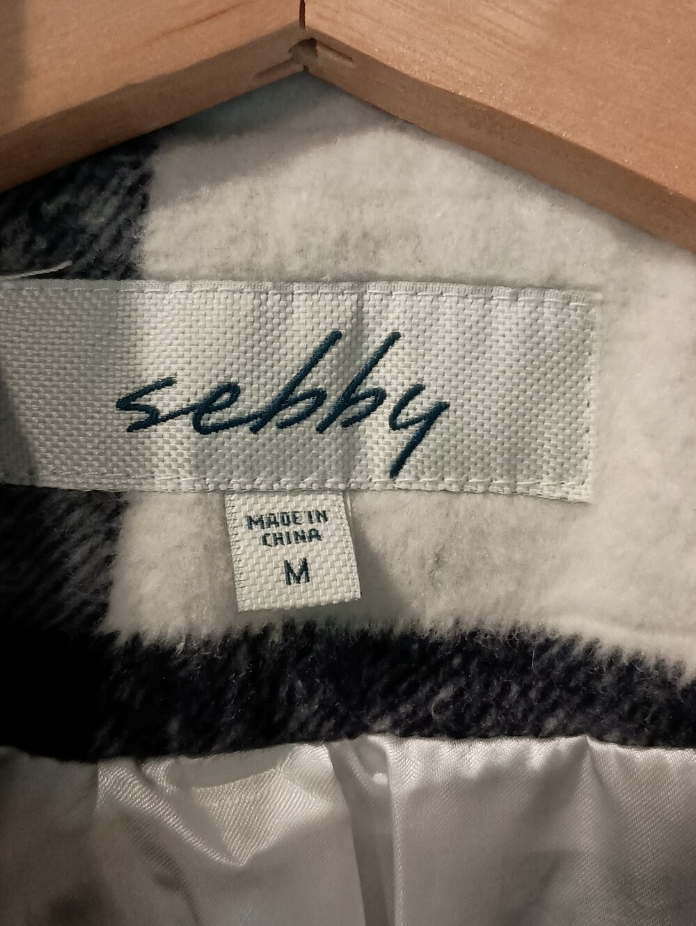 Sebby Blue & Cream Plaid Teddy Jacket - Picture 3 of 5